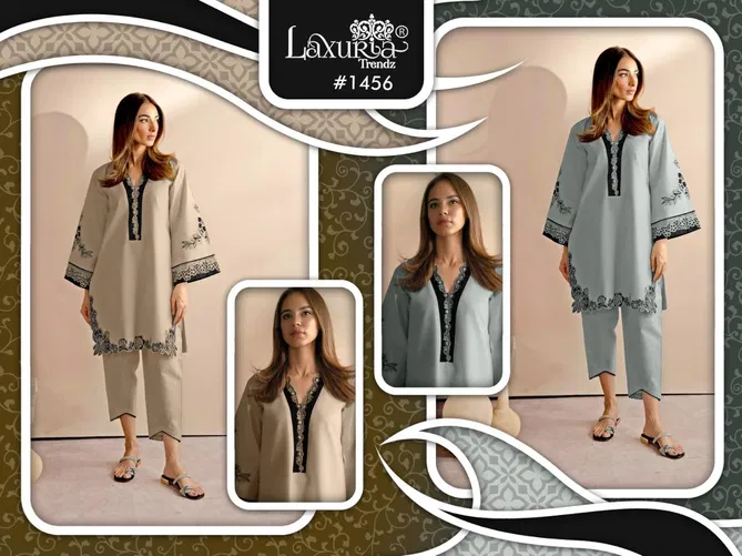 Laxuria Trendz 1456 Embroidered Readymade Top With Bottom Wholesaler In Delhi